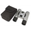 10x25 Frosted Silver Tone Binoculars W/ Compass